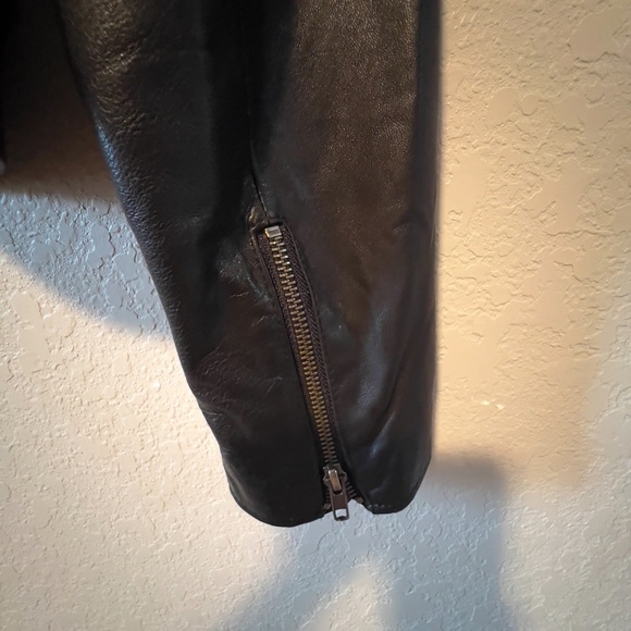 VINTAGE EMU Merino Wool Genuine Sheepskin Leather Moto Jacket โ Size Medium - Picture 7 of 11